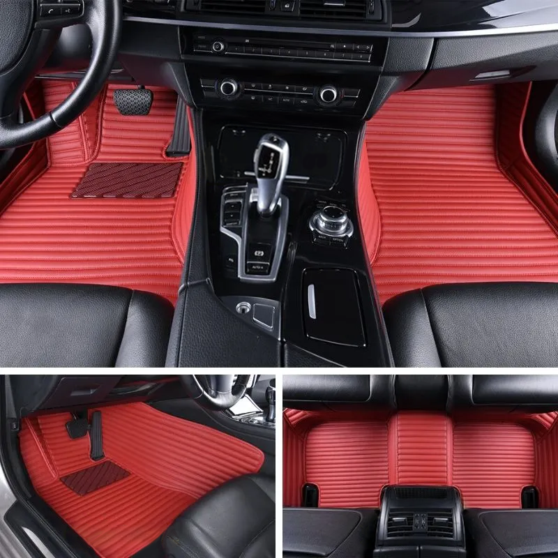 Stripe floor mats for 7-seater car