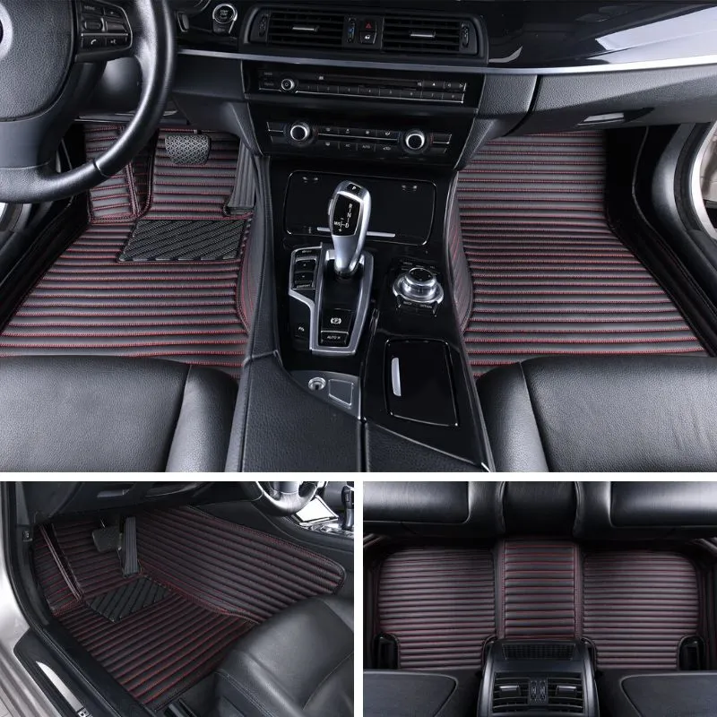 Stripe floor mats for 7-seater car