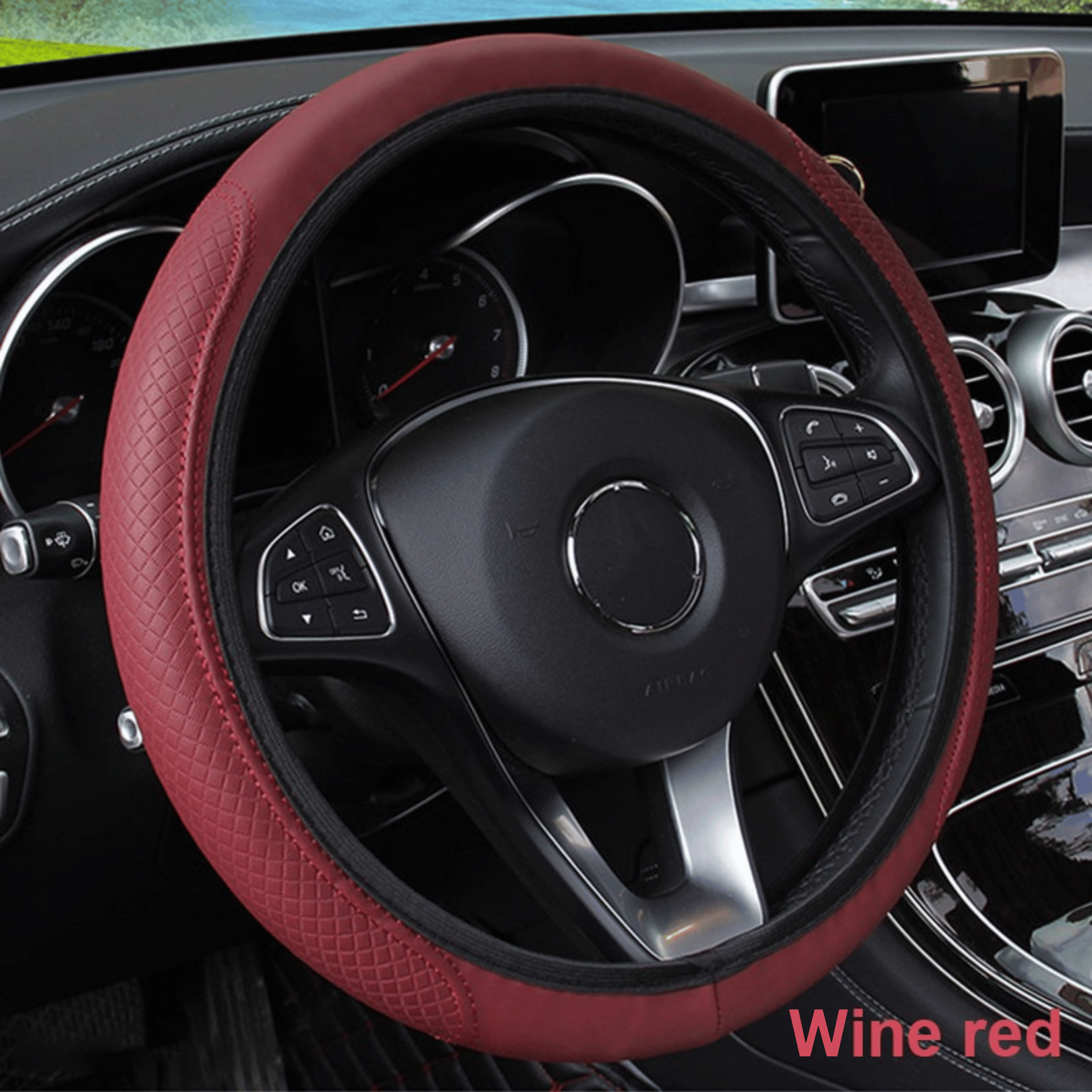 Leather Steering Wheel Cover