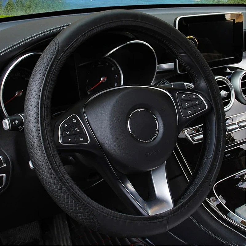 Leather Steering Wheel Cover