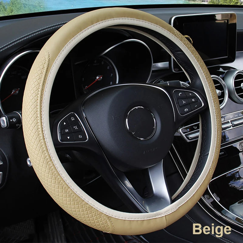 Leather Steering Wheel Cover